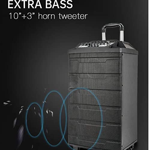 Image of Sonic 12 inch Bluetooth Trolley Speaker with USB, MMC FM Radio, 2 Wireless Mics for Karaoke and Functions with Recording Option,Echo Control for speeches