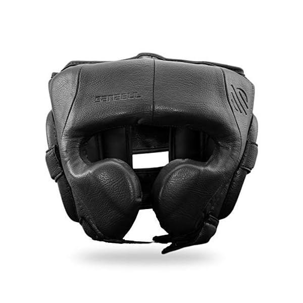 Sanabul Battle Forged Professional Boxing Headgear for Men | Martial Arts Taekwondo Kickboxing MMA Head Gear | Fighting & Sparring Helmet | Full-Face Protection (Black, Small)