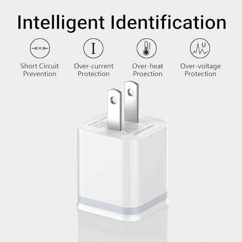 USB Charger Block, 5-Pack Wall Plugs Outlet Charging Adapter Cube Dual Port | USB Wall Charger, 5-Pack 2.1A/5V Dual Port USB Cube Power Adapter Charger Plug Charging Block for iPhone Xs/XR/X, 8/7/6 Plus - image 6