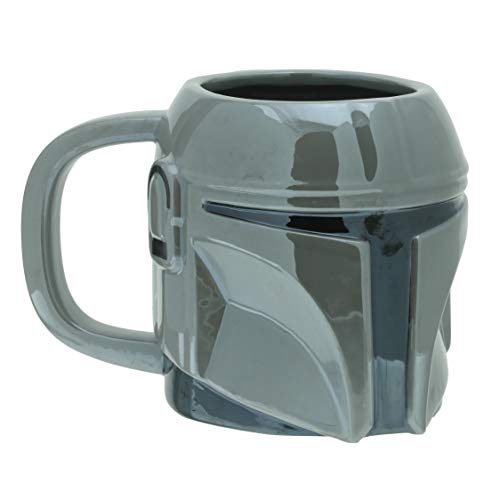 Taza Casco Mandalorian - Taza Cerámica Oficial de Star Wars, Regalo para Fans, Capacidad 650 ml