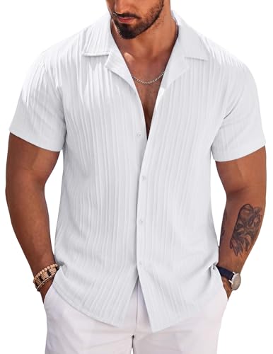 COOFANDY Men's Short Sleeve Button Down Shirt