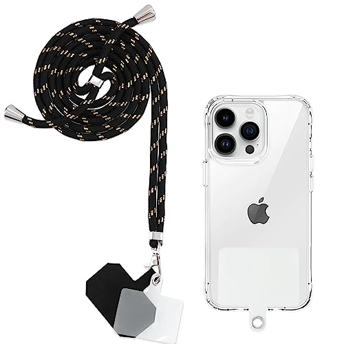 Yoedge Cordon Telephone Portable, Tour de Cou Telephone Universelle avec 2 Patchs, Réglable Collier Lanière Téléphone en Bandoulière en Nylon Adaptée à...