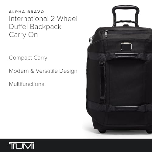 TUMI - Alpha Bravo International 2-Wheeled Duffel Backpack Carry-On - Adjustable Compact Travel Bag - 21.75" X 14.0" X 9.0" - Black by TUMI - Image 2