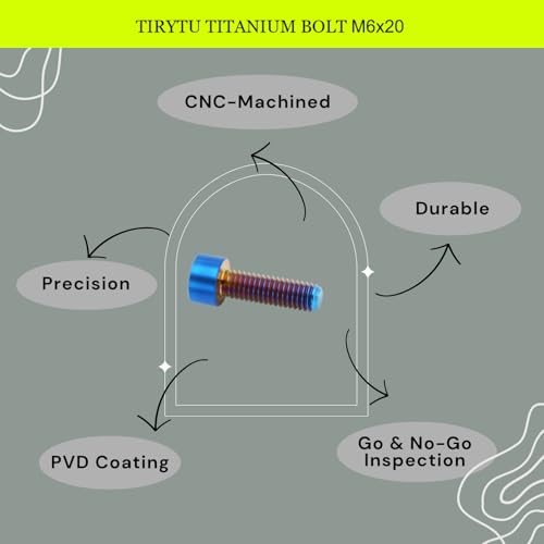 Image of M6x20 Titanium Bolts Hex Socket Cap Screw, Burnt Blue, 4PC | Lightweight Design, Ideal for Humid /Salty Environments, Socket Head Hex Key No Washer, MTB /Motorcycle Bolts