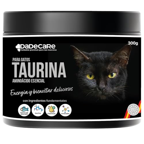 Taurina 300g Sabor Pescado para Gatos - Formato Polvo - con Vitaminas y Minerales | Salud del Corazón, Visión y Sistema Inmune | Alta Palatabilidad