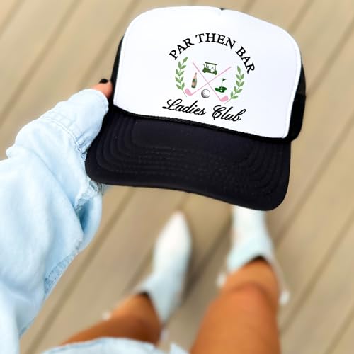 Image of Par Then Bar Ladies Club Funny Golfer Women's Classic 5 Panel Mesh Snap Back Trucker Hat