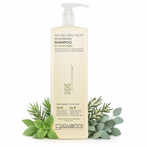 Giovanni Cosmetics Tea Tree Triple Treat Invigorating Shampoo, 24 Oz