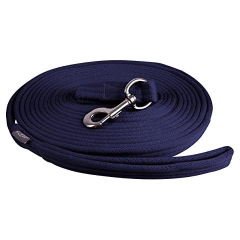 Longierleine Longe Führleine Führstrick QHP 8m mit Tasche 9 Farben (blau) Cover