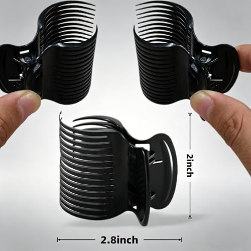 15 piezas de pinzas negras para rulos calientes sin arrugas, clips de reemplazo para secciones para rulos eléctricos para el cabello, coloración y peinado miniatura 2