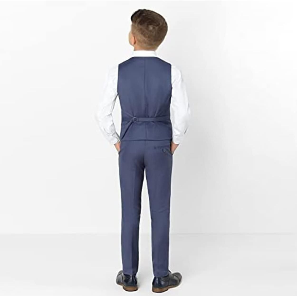 SAROULU Solid Kids Tuxedo Suits 3 Piece Slim Fit Dress Clothes Wedding Dinner Blazer Vest Pants