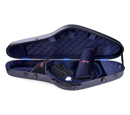 Aileen Violin Hard Case 4/4 Full Size Luxury with Hygrometer Suspension, Dark Black - Thumbnail 6