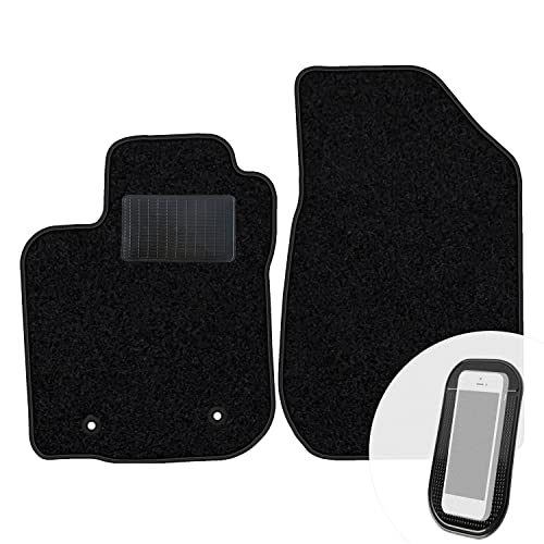 moto-MOLTICO Vorne Fußmatten Auto Velours Autoteppiche Schwarz Automatten Set 2-teilig passend für Dacia Sandero Stepway I 2013-2018