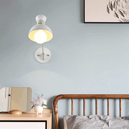 Aplique de pared ajustable LED redondo y lámpara de lectura para dormitorio 4