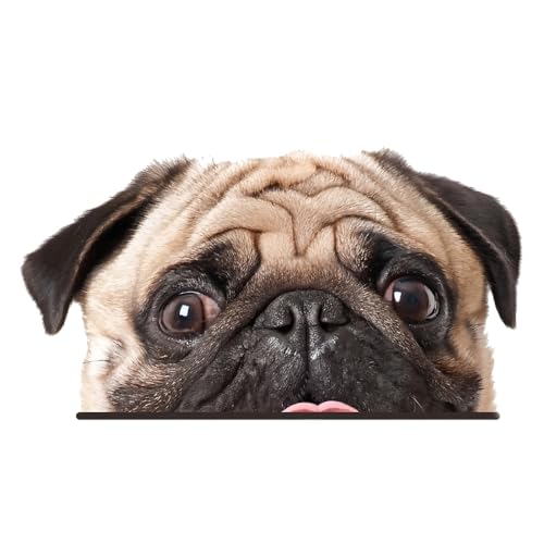 Peeking Pug Car Decal Sticker 2-Pack