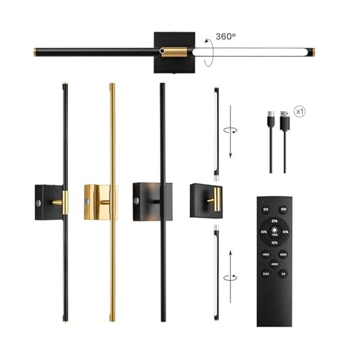 Aplique de pared con batería regulable y giro de 350° para una iluminación flexible 5