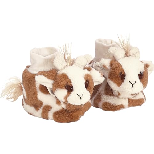 Image of Bearington Baby Patches Plush Stuffed Animal Giraffe Sock Top Slipper Booties