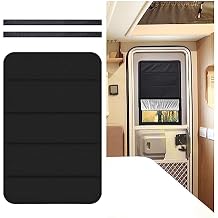 غطاء AUCELI RV Door Shade ، غطاء مظلة مغناطيسي منور ، غطاء واق من الشمس قابل للطي من RV Sun Shade غطاء ستائر دش تعتيم ، مقاوم للماء من نسيج أكسفورد سميك الملحقات الداخلية أسود
