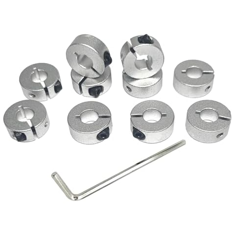 10PCS Shaft Collar Open Aluminum Alloy Lock Axle Collar Clamp Set Screw for 10mm Linear Rod Shaft Guide Cover