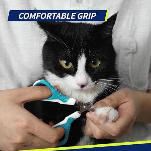 Image of WePet Pet Nail Clippers U07.1, Professional Claw Trimmer, Bended Scissor Special for Cats, Kittens, Dogs, Puppies, Small Animals, White /Pine Green