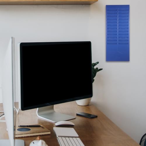 Présentoir à fiches d'information mural en PP bleu facile à fixer - 4