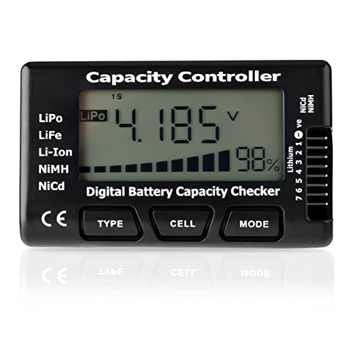 Digital Battery Capacity Tester, Battery Capacity Voltage Checker Controller Tester With Lcd For Lipo Life Li-Ion Nimh Battery #TOP1
