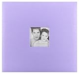 MCS MBI 13.5x12.5 Inch Fashion Fabric Scrapbook Album with 12x12 Inch Pages with Photo Opening, Lilac (802517)