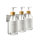 MaisoNovo Shampoo Dispenser for Shower Wall Mount - Drill Free Glass Shampoo and Conditioner Dispens