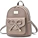 Girls Bowknot Cute Leather Backpack Mini Backpack Purse for Women