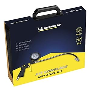 MICHELIN 1129706270 MBL-GO Oppompset (Inclusief bandenpomp, 7 delig bandennipple set metaal en kunststof, adapter…