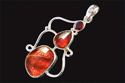 Pendentif ammonite rouge argent 925 luxe durable - 5