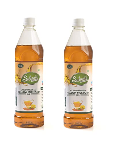 Image of Organic Yellow Mustard Oil (2 Litre) Cold Pressed /Wood Pressed Oil | Yellow Sarso Kachi Ghani Oil by EYWA (Suhani)