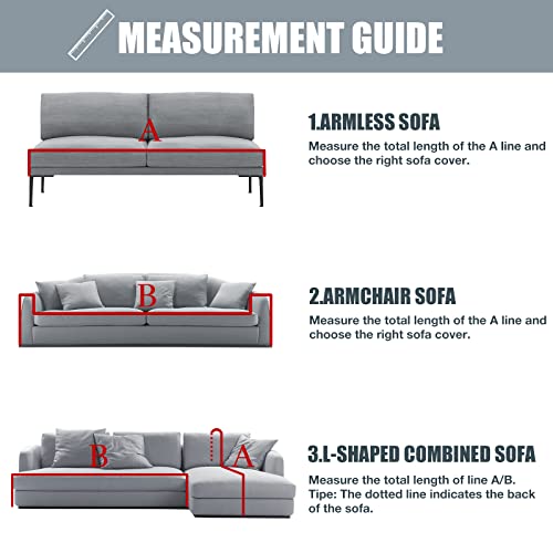 Grey Couch Cover Modular Sectional Sofa Covers Sleeper Sofa Slipcovers Couch Covers For Sofa L Shape Couch Cover Sofa Covers For 3 Cushion Couch,Futon/Inflateable/Sleeper Floor/Bed/Leather/Patio Couch #TOP6