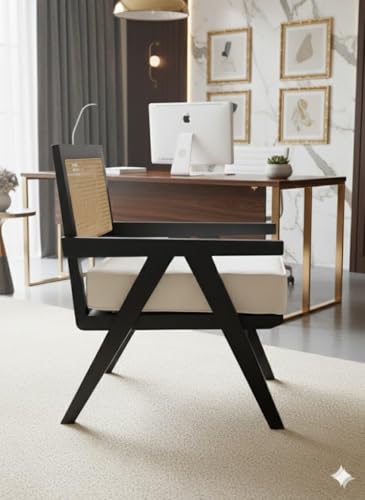 Image of WELL KNOWN Wooden Folding Chair | Portable Foldable Armchair for Balcony, Patio, Living & Drawing Room | Sheesham Wood, Honey Finish (Walnut - Rattan)