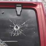 4 Pcs Broken Glass Decal Prank - 7.5' Broken Window Sticker