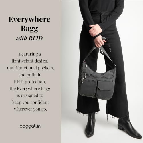 Image of Baggallini womens Everywhere Bagg Crossbody Women 11x9 Lightweight Nylon Hobo Water-resistant Travel Bag W /Rfid