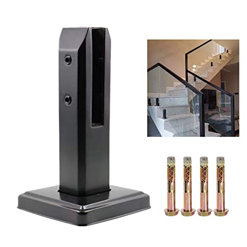 KMERCE Stehende Glasklemme Schwarz, Große Glasklemme aus 304 Edelstahl, Glashalter für Treppen, Halterung für Glas, Zaun, Pool, Wand, Zaun, Glas für Handläufe, Balkon, Treppengeländer, H160mm KMERCE Stehende Glasklemme Schwarz, Große Glasklemme aus 304 Edelstahl, Glashalter für Treppen, Halterung für Glas, Zaun, Pool, Wand, Zaun, Glas für Handläufe, Balkon, Treppengeländer, H160mm