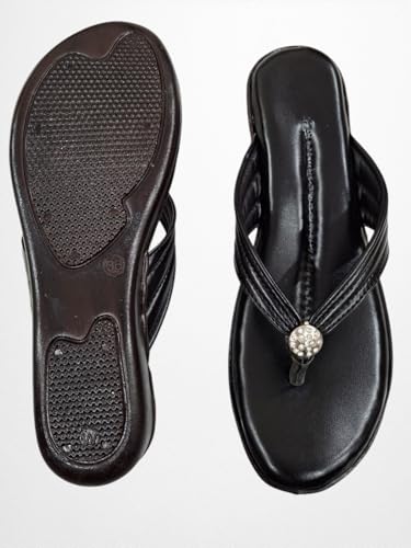 Image of Women Stylish Toe Ring Flats | Cushioned Comfort Slip-On Sandals | Anti-Slip Daily Wear| Lightweight Casual Footwear KS913