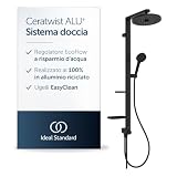 Ideal Standard Ceratwist Alu+ Colonna doccia, Realizzata con l'100% di alluminio riciclato, doccia a risparmio idrico con tipi di getto variabili – Nero Opaco (338x501x1104 mm)