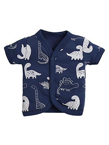 Image of Pooja Baby Baby Boys' & Baby Girls' T-Shirt Hosiery Cotton Clothing Jhabla /Vest Front Open T- Shirt with Snap Buttons Pack Of 4