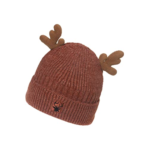 GALPADA Presente De Veado De Lã Caramelo Adorável Tricô Para Crianças Chifres Gorro Gorro De Chifre