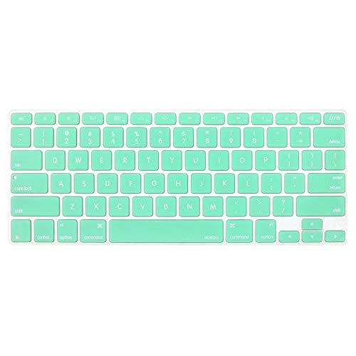 MOSISO Keyboard Cover Compatible MacBook Pro 13 Inch, 15 Inch (with or without Retina Display, 2015 or Older Version) MacBook Air 13 Inch, Mint Green