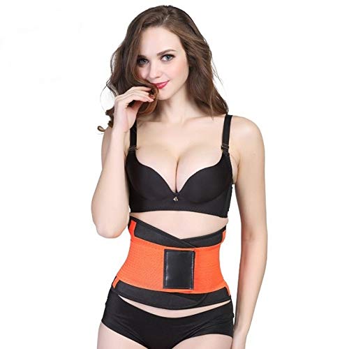 Sport Protective Gear Body Shaping Underwear Abdomen Belt Fat Burning Paste Sports Fitness Belly Belt M(Black) Fitness Accessory (Color : Orange)-image-25