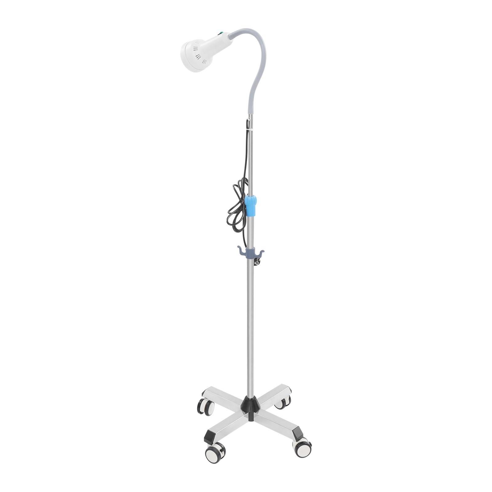 Lampada da studio mobile, altezza regolabile, lampada da terra Dental Mobile LED con 4 ruote universali, 2 con freni, girevole a 360°, ambulanza, ginecologia, saloni di bellezza