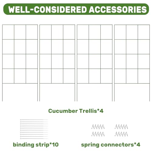 DOEWORKS Cucumber Trellis, 39" High Foldable A Frame Garden Trellis, 2 Pack, Plant Support for Climbing Cucumber, Beans, Tomatoes, Flowers, Green by DOEWORKS - Used condition - Image 4