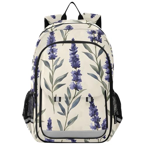 Sac à dos ordinateur portable enfants lycée voyage aquarelle lavande