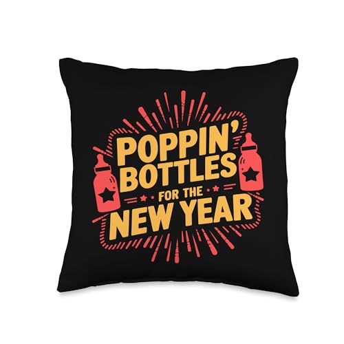 Poppin' Bottles For The New Year 2025, New Years Eve Party Throw Pillow -  Hadley Designs, TKXW3C3317NUS_16X16