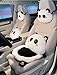 YISLEND 3Pcs Cartoon Car Seat Cushion Lumbar Support Pillow and Neck Pillow, Cute Car Seat Pillow Headrest Pillow Back Support for Driving Fatigue Relief,for Office Chair Truck SUV (Panda Sets)