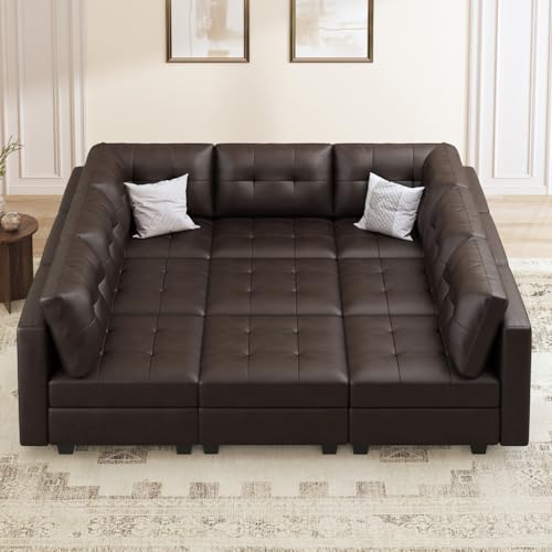 HONBAY 9-Seat Modular Sleeper Sofa Bed with Storage