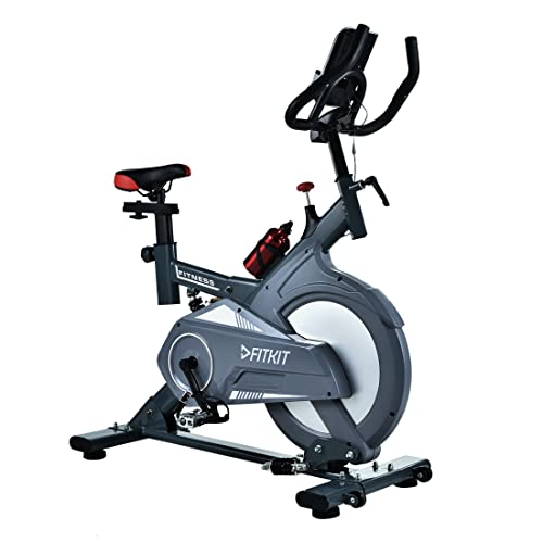 Image of Fitkit FK727 (30lbs Flywheel, Max Weight - 150Kgs) Bluetooth Enabled Exercise Spin Bike with Free Home Installation and Connected Live Interactive Sessions by cultsport