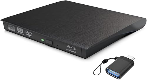 Jotec - Grabador externo de 3D Bluray de DVD, USB 3.0 portátil y Blu-Ray tipo C 6X Silm Blu Ray BD reproductor de CD DVD grabador para MacBook,